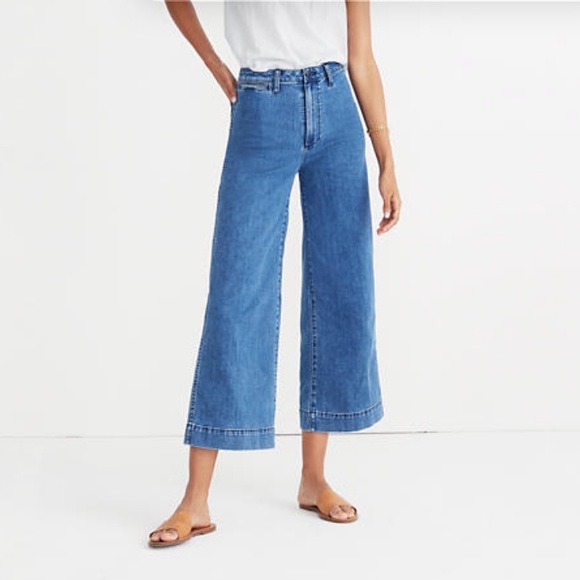 Madewell Denim - Emmett Wide-Leg Crop Jeans in Rosalie Wash
